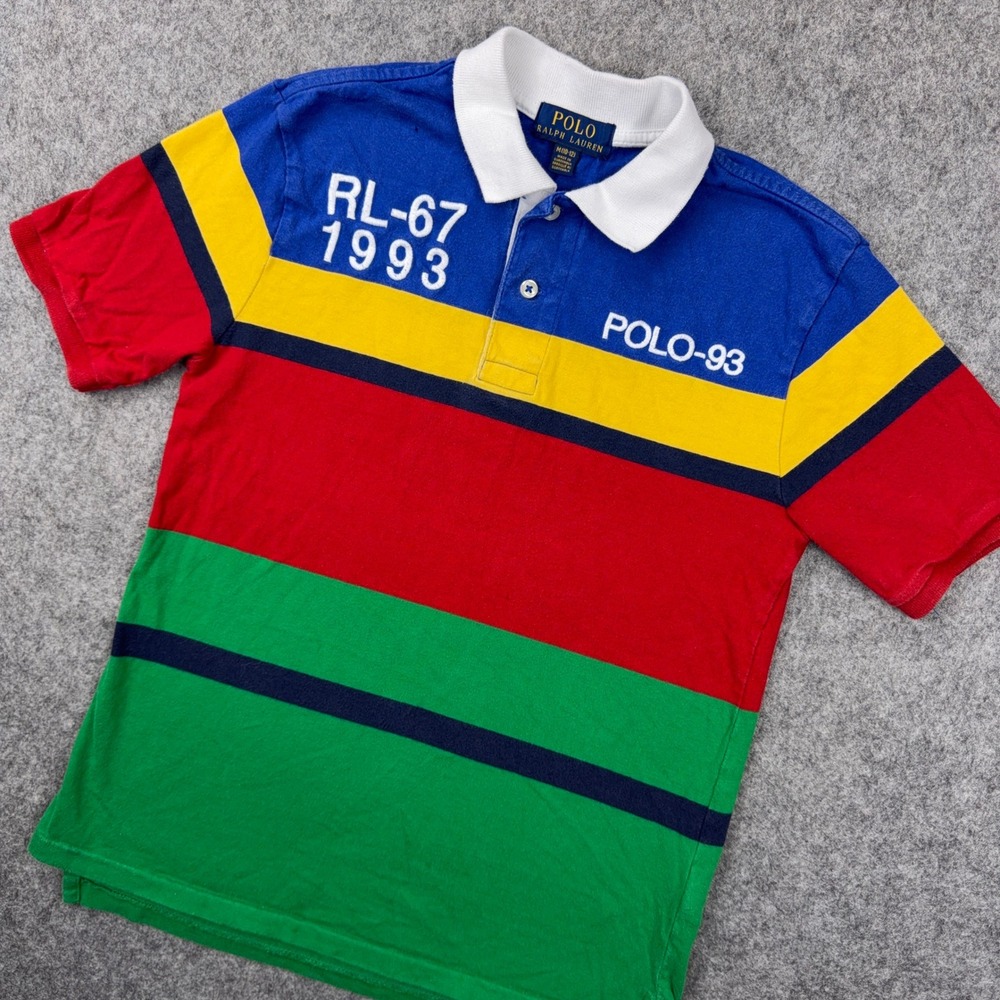 Polo Ralph Lauren Shirt Kids M 10-12 Stadium Sailing Colorblock RL-67 1993 CP-93
